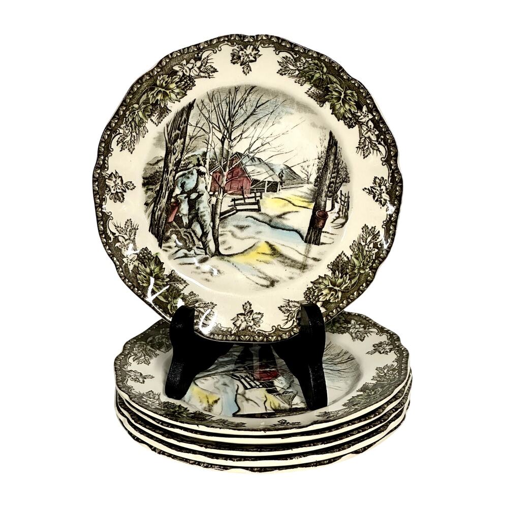 Johnson Bros Friendly Village England Sugar Maples Bread Butter Plates-Set of 6